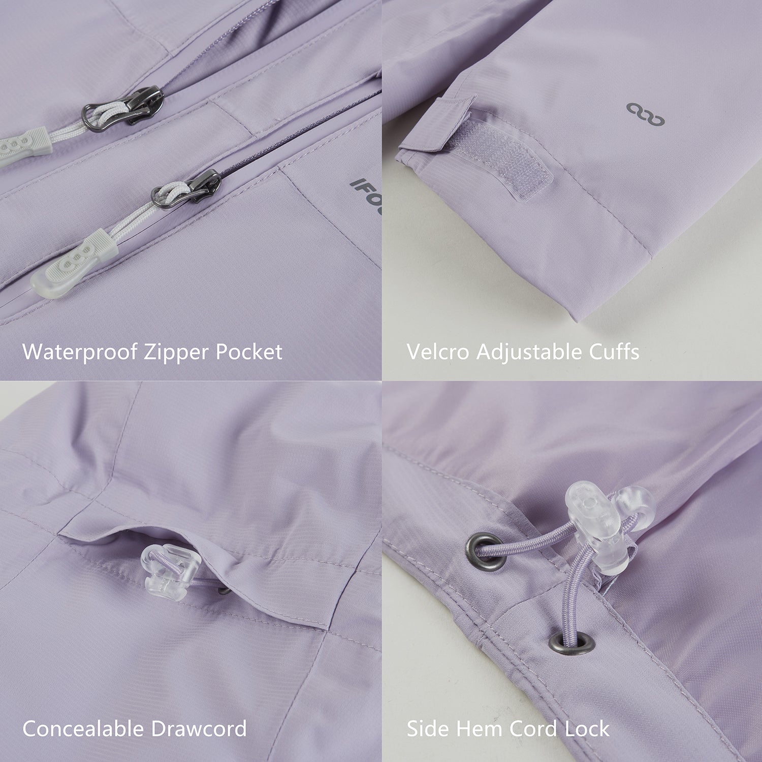 Dog Raincoat & Packable Rain Jacket Humans Matching Set (Purple)