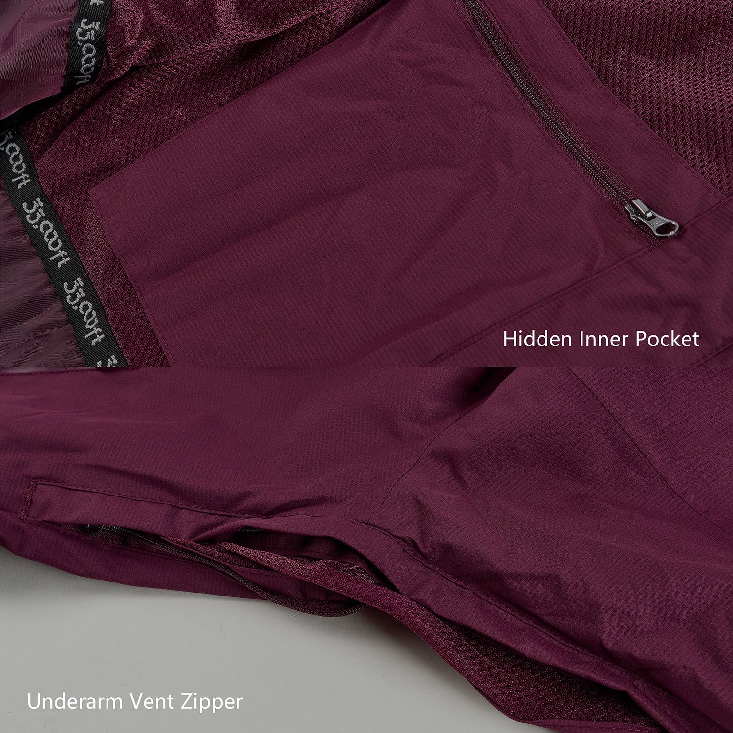 Dog Waterproof Winter Jacket & Packable Rain Jacket Human Matching Set (Wine)