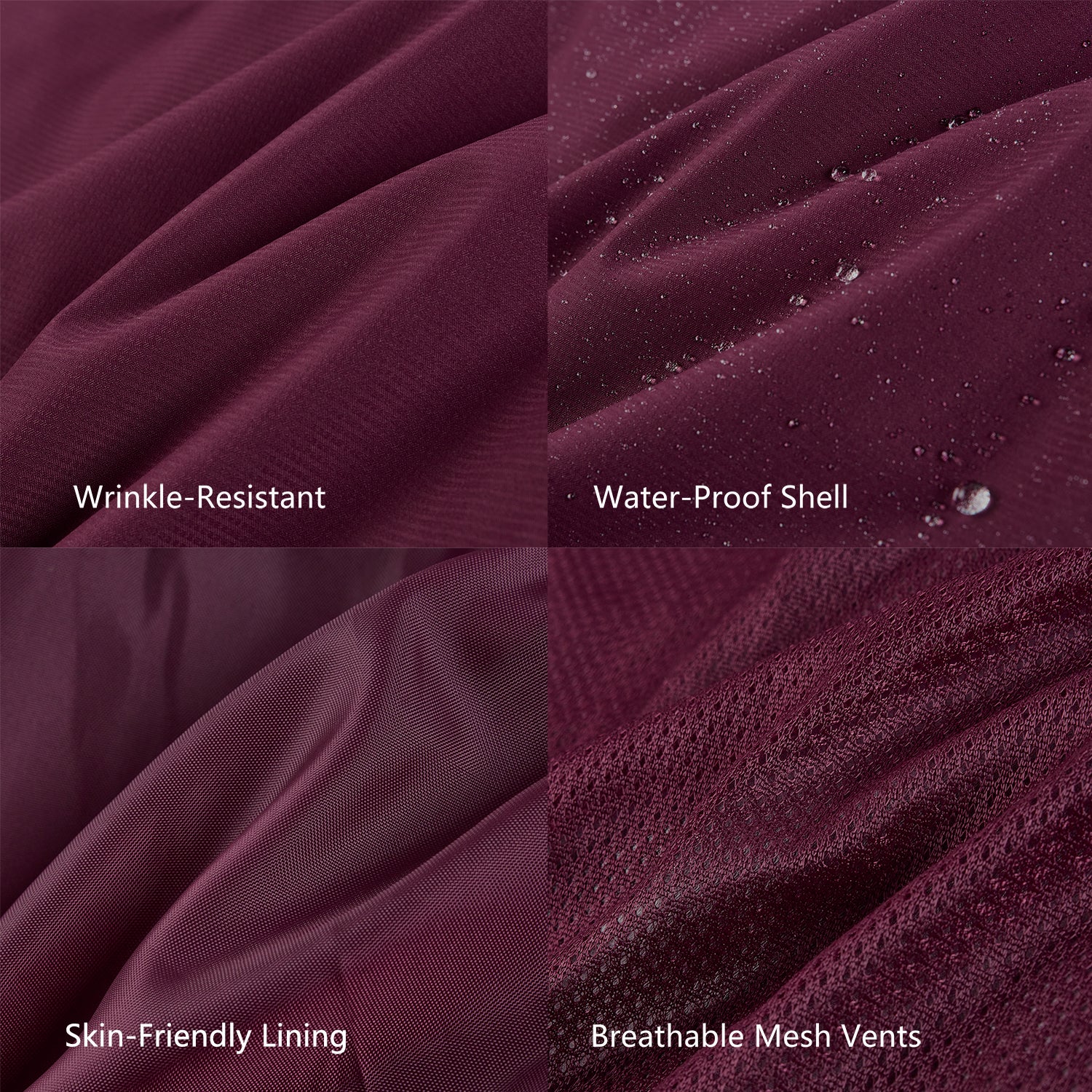 Dog Waterproof Winter Jacket & Packable Rain Jacket Human Matching Set (Wine)