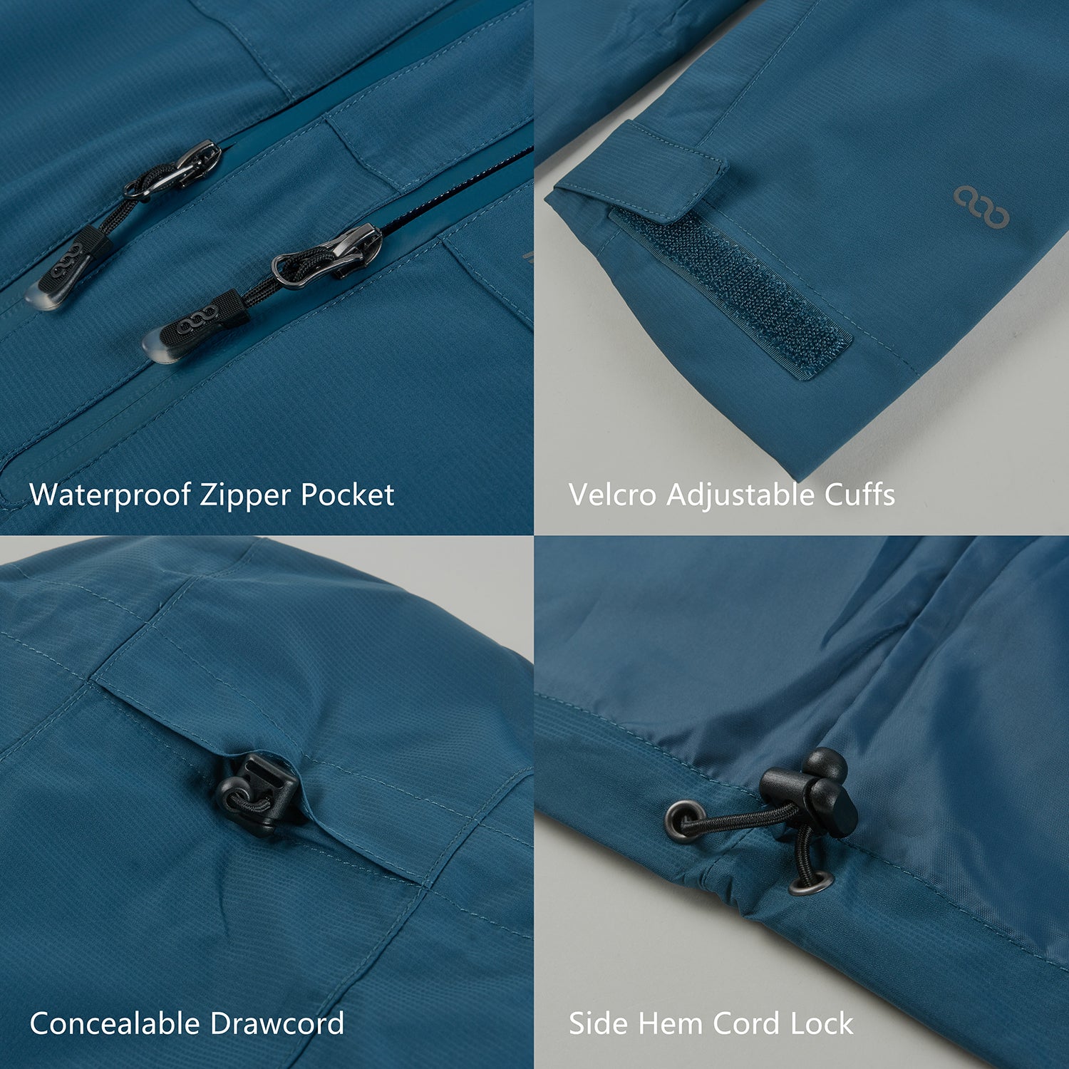 Dog Waterproof Winter Jacket & Packable Rain Jacket Human Matching Set (Blue)