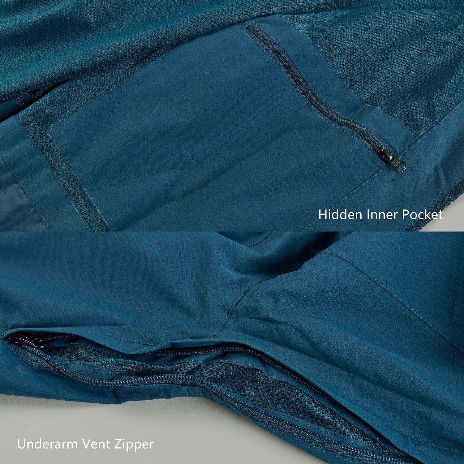 Dog Waterproof Winter Jacket & Packable Rain Jacket Human Matching Set (Blue)