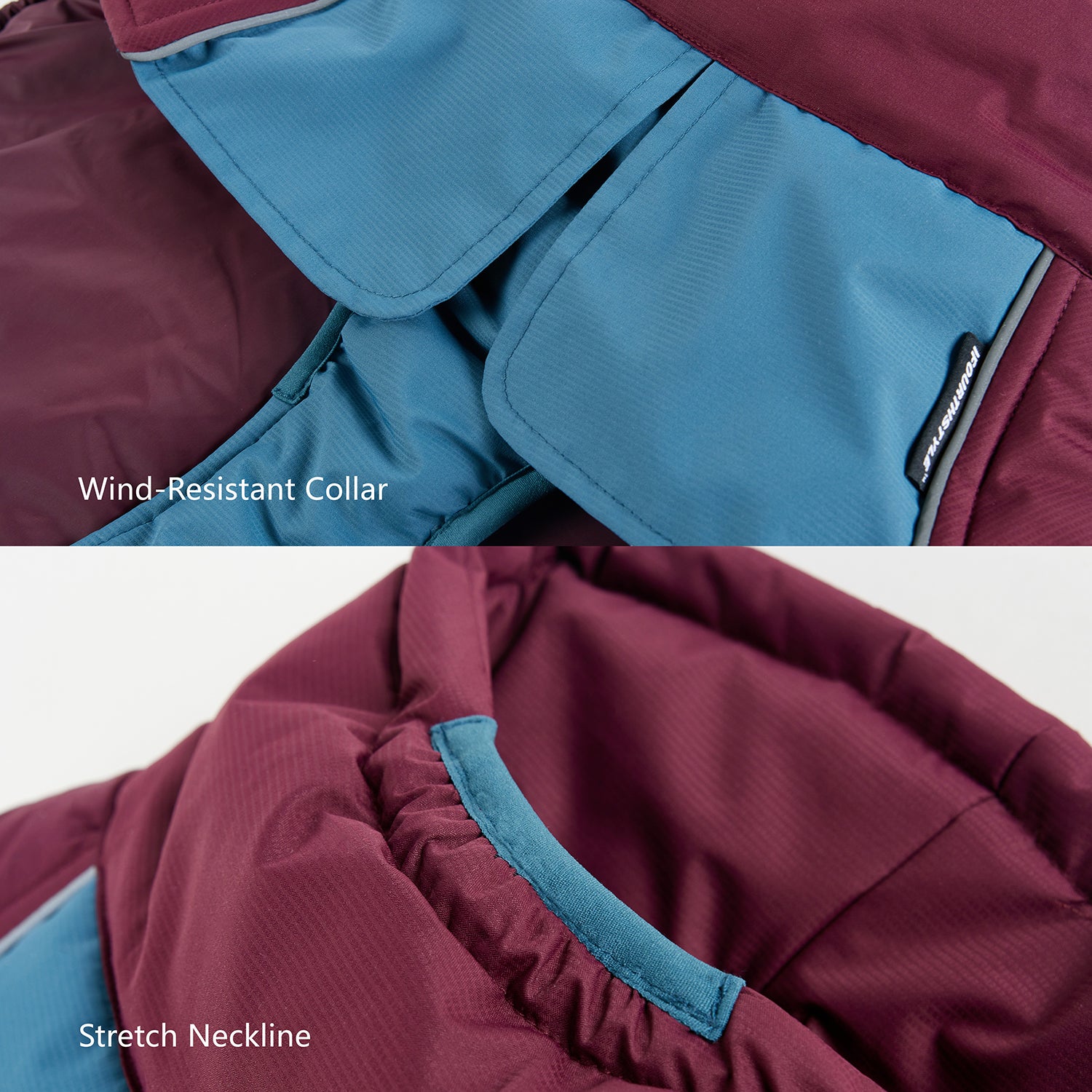 Dog Waterproof Winter Jacket & Packable Rain Jacket Human Matching Set (Blue)