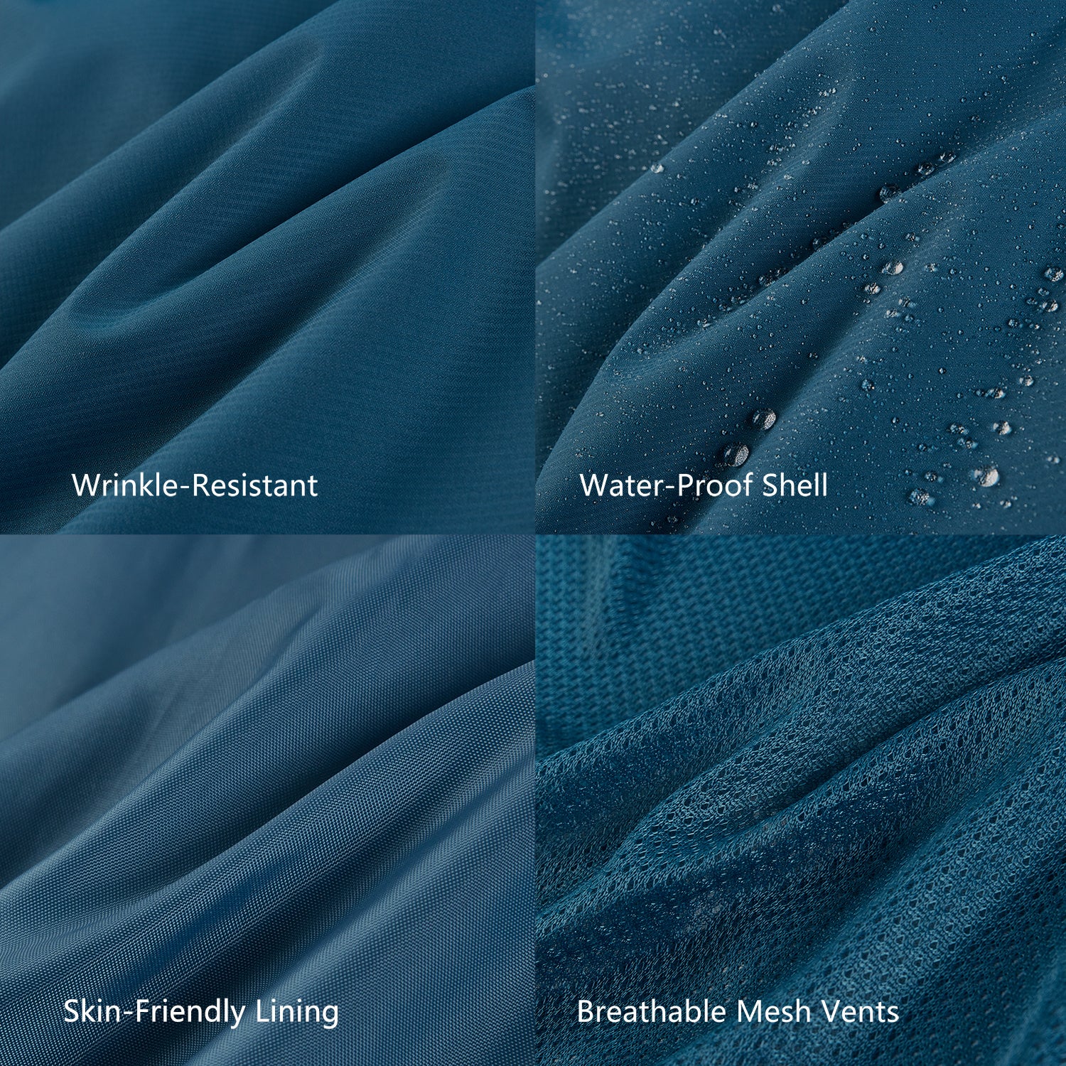 Dog Waterproof Winter Jacket & Packable Rain Jacket Human Matching Set (Blue)