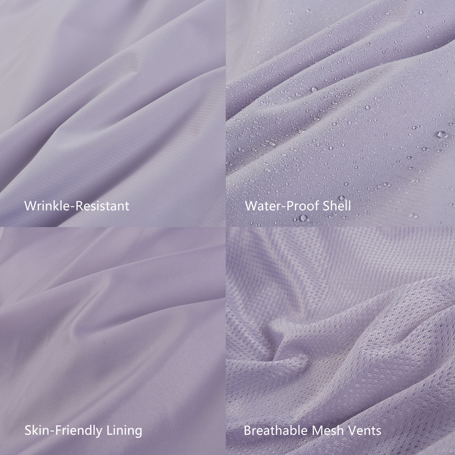 Dog Raincoat & Packable Rain Jacket Humans Matching Set （Purple）
